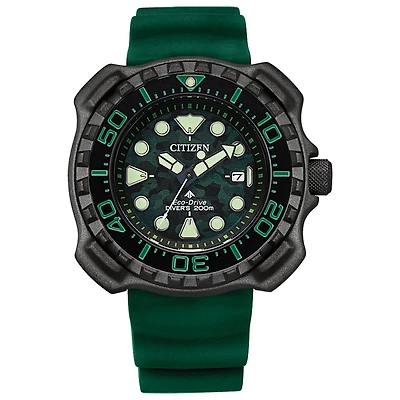 Citizen Eco-Drive Promaster Diver Green Dial Polyurethane Strap | BN02