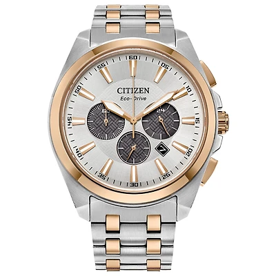 Citizen Eco-Drive Peyten Silver Dial Two-Tone Watch | CA4516-59A