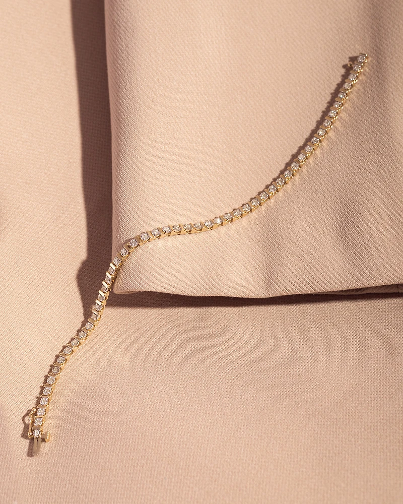 Diamond Bar Tennis Bracelet in 10K Yellow Gold (1.00ct tw)