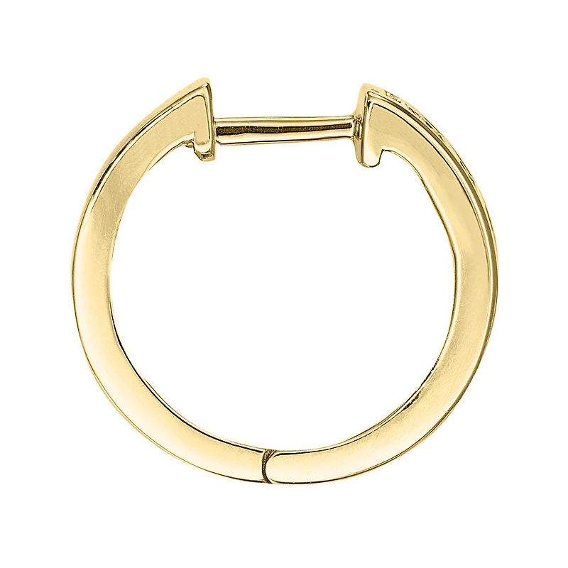 Channel Set Hoop Earrings in 10k Yellow Gold (0.15ct tw)