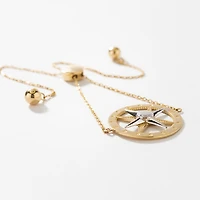 Bolo Compass Bracelet in 10K Yellow and White Gold