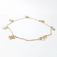 Leaf Charm Bracelet in 10K Yellow Gold