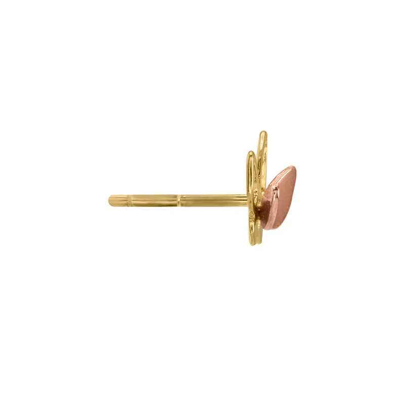 Butterfly Earrings in 10K Yellow and Rose Gold