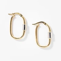 Carabiner Hoop Earrings In 10K Yellow Gold