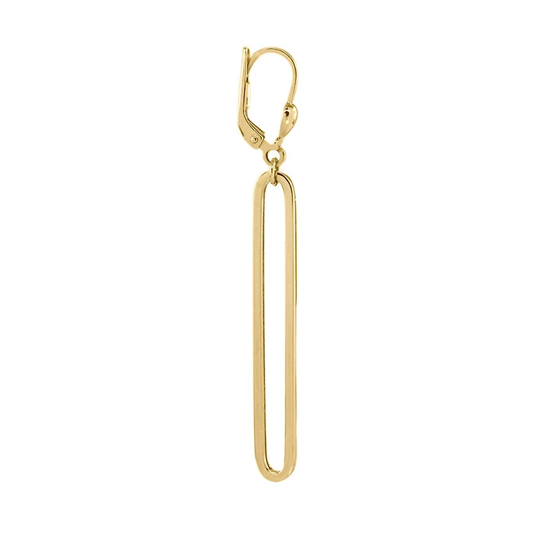 Paperclip Drop Earrings in 10K Yellow Gold