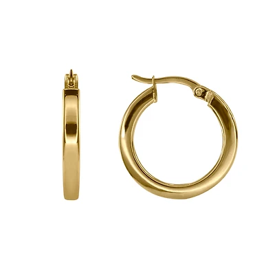 Square Tube Hoop Earrings in 14K Gold