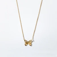 Butterfly Pendant Necklace in 10K Yellow and White Gold