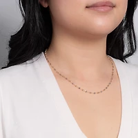 Beaded Chain in 10K Yellow and White Gold