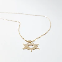 Sun Pendant Necklace in 10K Yellow Gold