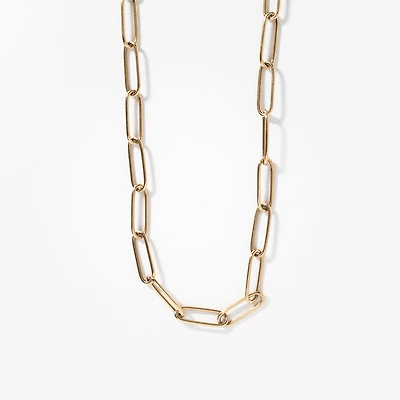 10K Yellow Gold Paper Clip Chain (18”)