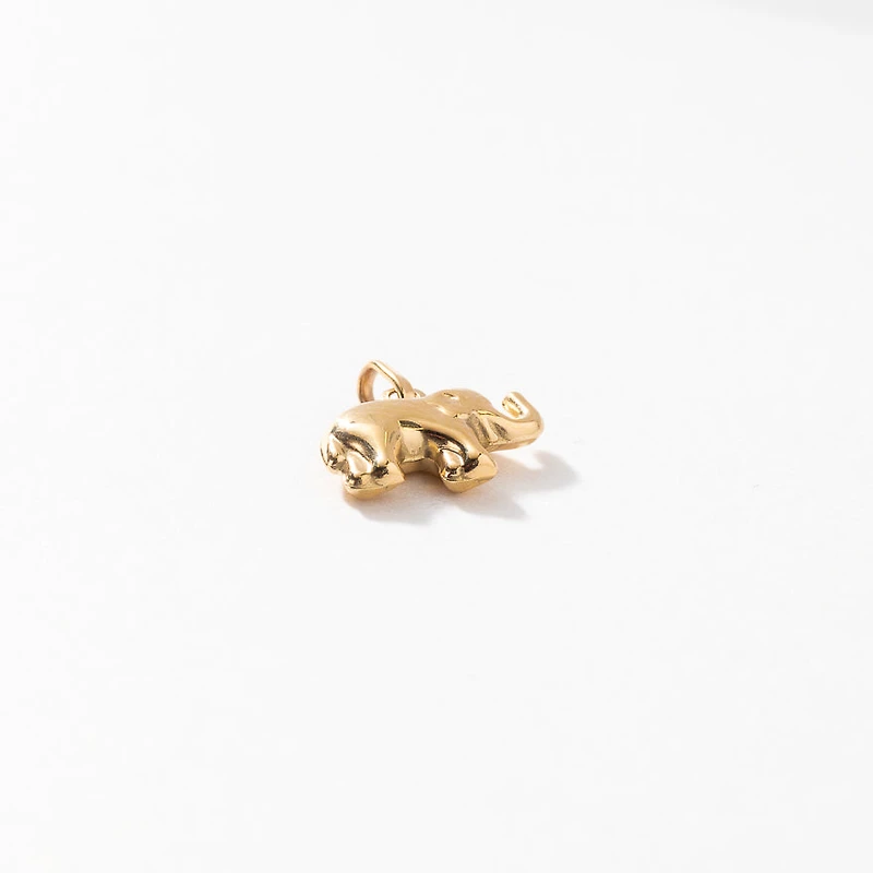 Elephant Pendant in 10K Yellow Gold