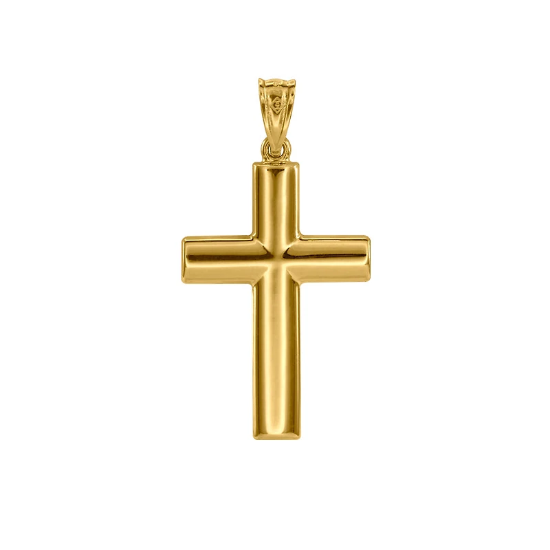 Diamond Cut Cross Pendant in 10K Yellow Gold