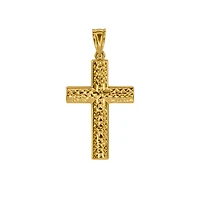 Diamond Cut Cross Pendant in 10K Yellow Gold