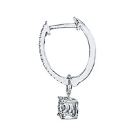 Diamond Cluster Drop Earrings in 10K White Gold (0.20ct tw)