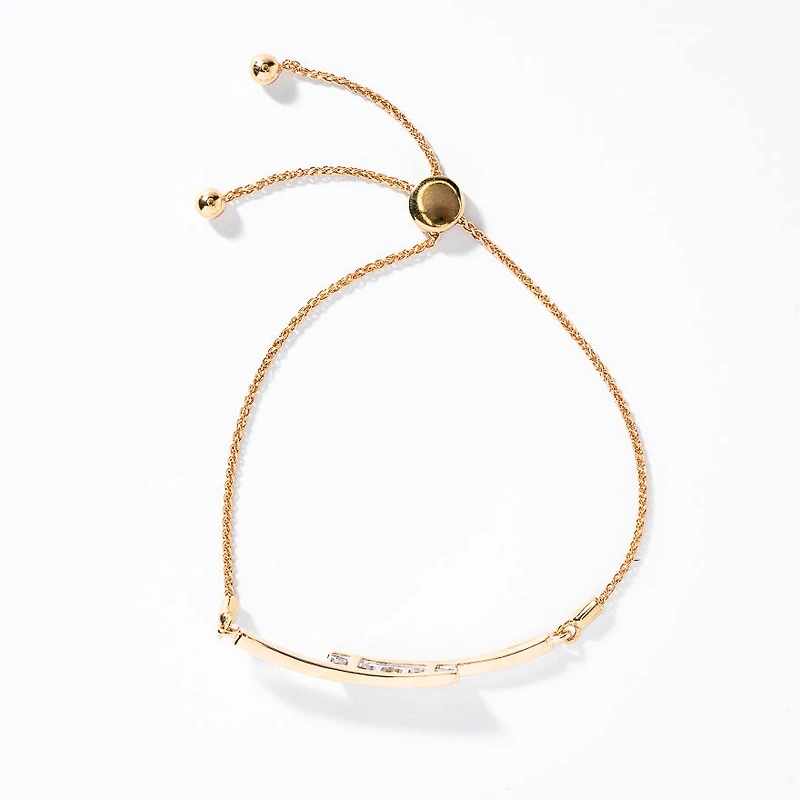 Diamond Bolo Bracelet in 10K Yellow and White Gold (0.20 ct tw)