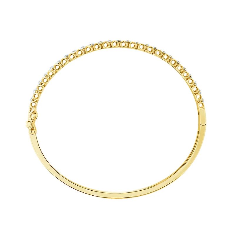 Hinged Diamond Bangle in 10K Yellow Gold (1.00 ct tw)