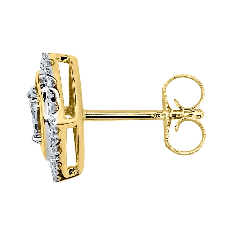 Pear Shape Diamond Halo Stud Earrings in 10K Gold (0.20 ct tw
