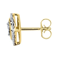 Pear Shape Diamond Halo Stud Earrings in 10K Gold (0.20 ct tw