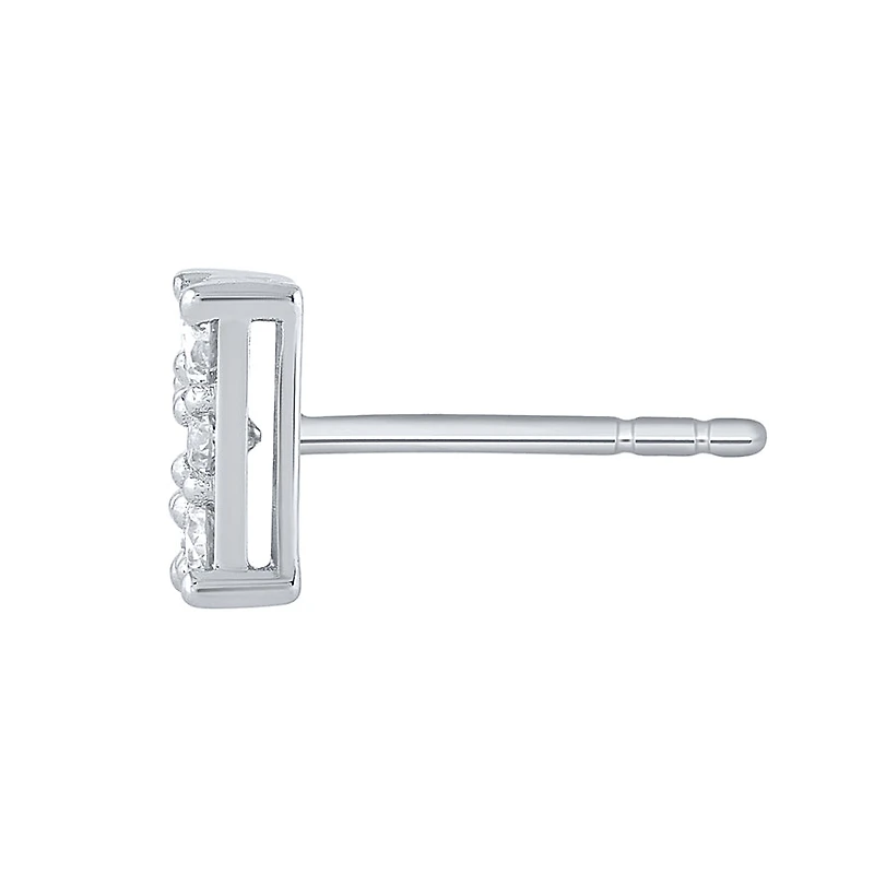 Square Diamond Cluster Stud Earrings in 10K White Gold (0.67 ct tw)