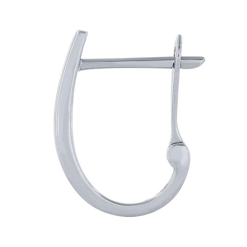 Channel-Set Diamond J-Hoop Earrings in 10K White Gold (0.10 ct tw)