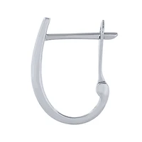 Channel-Set Diamond J-Hoop Earrings in 10K White Gold (0.10 ct tw)