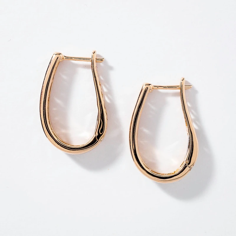 Channel Set J Hoop Earrings in 10K Yellow Gold (1.50 ct tw)