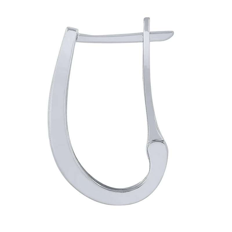 Channel-Set Diamond J-Hoop Earrings in 10K White Gold ( ct tw