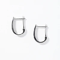 Channel-Set Diamond J-Hoop Earrings in 10K White Gold (0.25 ct tw)