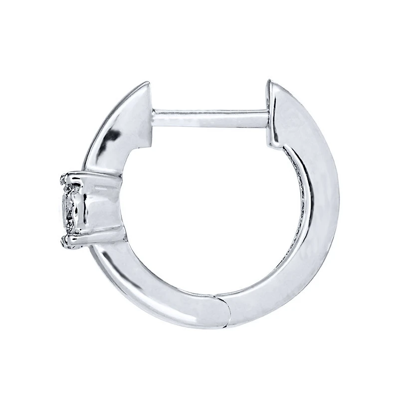 Diamond Hoop Earrings In 10K White Gold (0.13 ct tw)