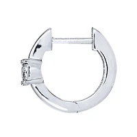 Diamond Hoop Earrings In 10K White Gold (0.13 ct tw)