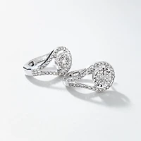 Diamond Cluster Earrings in 10K White Gold (0.63 ct tw)