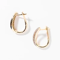 Diamond Hook Earrings in 10K Yellow Gold (0.33 ct tw)