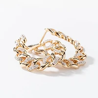 Diamond Curb Chain Earrings in 10K Yellow Gold (0.39 ct tw)