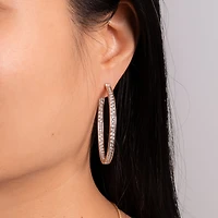 Diamond Hoop Earrings in 10K Yellow and White Gold ( ct tw