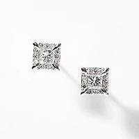 Princess Cut Diamond Stud Earrings in 10K White Gold (0.52 ct tw)