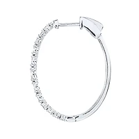 Miracle Mark Diamond Hoop Earrings in 10K White Gold (1.00ct tw)