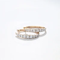 -Fara- Diamond Oval Shape Hoop Earrings In 10K Yellow Gold (0.50 ct tw