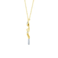 Diamond Twist Collar Necklace in 10K Yellow and White Gold (0.60 ct tw