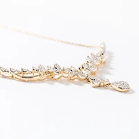 Pear Drop Diamond Necklace in 10K Yellow Gold (1.00 ct tw)