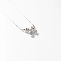 Butterfly Style Pendant with Removable Drop in 10K White Gold (1.00 ct