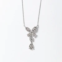 Butterfly Style Pendant with Removable Drop in 10K White Gold (1.00 ct