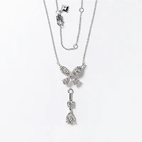 Butterfly Style Pendant with Removable Drop in 10K White Gold (1.00 ct