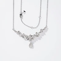 Pear Drop Diamond Necklace in 10K White Gold (2.00 ct tw)