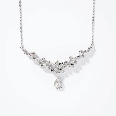 Pear Drop Diamond Necklace in 10K White Gold (2.00 ct tw)