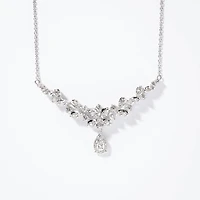 Pear Drop Diamond Necklace in 10K White Gold (2.00 ct tw)