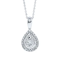 Miracle Mark Pear Shape Diamond Pendant Necklace in 10K White Gold (0.
