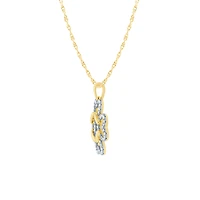 Clover Heart Diamond Pendant Necklace in 10K Yellow Gold (0.25 ct tw)