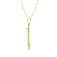 Virgin Mary Diamond Pendant Necklace in 10K Yellow Gold (0.13 ct tw)