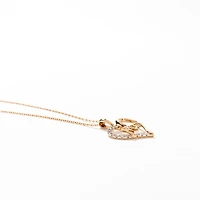 Diamond Heart “Mom” Pendant Necklace in 10K Yellow Gold (0.08 ct tw)