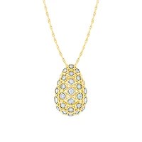 Euro-Design Domed Diamond Necklace in 10K Yellow and White Gold (0.50